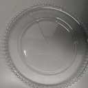 Hoolerry 50 Pack Clear Charger Plates Bulk 13 Inch Plastic Round Beaded Dinner Chargers Acrylic Frosted Grain Decorative Service Plates for Wedding Party Event, Home and Kitchen Tabletop (Transparent)