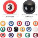 16-Piece Mini Billiard Balls Set 25mm (0.98") Small Pool Balls for Table Games, Travel & Family Fun