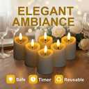 Simplelight Ivory Flameless Votive Candles with Timer, Realistic Black Wick Fall Candles Battery Operated, Battery Included, D 1.8 X H 3.1, Set of 6 for Halloween, Holiday Decoration (Ivory)