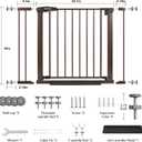Mumeasy 36" High Extra Tall Dog Gate, 29.7"-40.5" Wide Pressure Mounted Tall Baby Gate for Dog, Auto Close Pet Gate with Door for Stairs,Doorways,House,Black