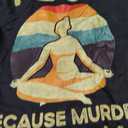 Women Yoga Because Murder is Wrong Meditation T-Shirt, Medium