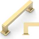 Amerdeco 10 Pack Brushed Gold Cabinet Pulls 3.75 Inch(96MM) Hole Centers Kitchen Cabinet Handles Cabinet Hardware Kitchen Handles for Cabinets Cupboard Handles Drawer Pulls ZH0019