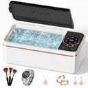 Ultrasonic Jewelry Cleaner, 50KHz Professional Ultrasonic Cleaner with Display, 304 Stainless Steel 14OZ Large-Capacity Washing Chamber for Necklaces, Eyeglasses, Dentures (Includes Storage Bag)