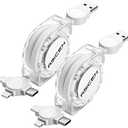 3 in 1 Retractable Multi Charging Cable, 4 Pack Multi Fast Charging Cord Retractable Charger Data Sync Cable with iPhone/Type-C/Micro USB Ports for Cell Phones, iPhone Series, Galaxy Series,PS,Tablets