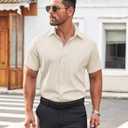 COOFANDY Men's Button Down Shirt Short Sleeve Dress Shirt Casual Beach Summer Wedding Shirt (XL)