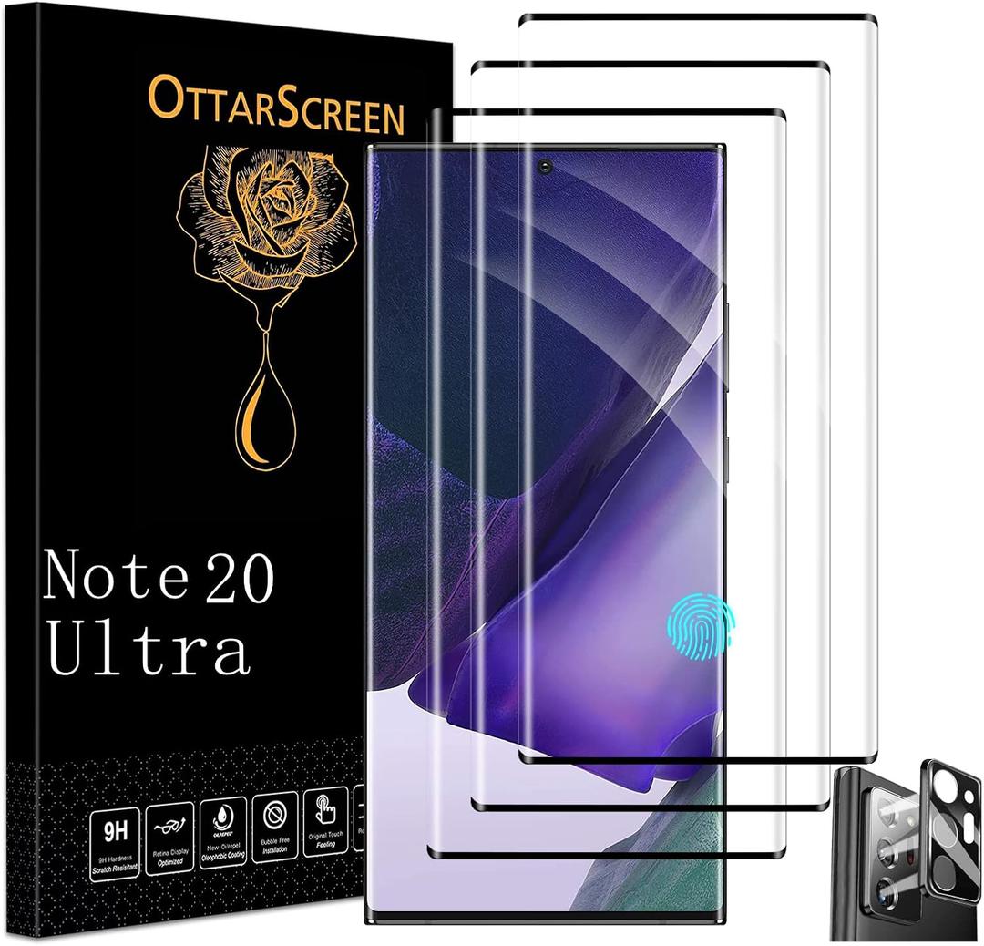Galaxy Note 20 Ultra Screen Protector, Tempered Glass Screen Protector3+1 Pack  Camera Lens Protector, 9H Hardness Tempered Glass Screen Protector for Samsung Galaxy Note 20 Ultra