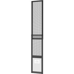 Hakuna Pets V2 Patio Pet Door Screen Insert Panel for Sliding Doors, Fits Door Track Min Ht 62.99" to Max Ht 84.25",UV Resistant Mesh, Locking Magnetic Dog Door, Easy Install and Removal,Large,Black