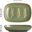 Miamolo Soap Dish Soap Holder Shower, Ceramic Soap Dishes for Bar Soap Sponge, Shower Soap Dish Soap Saver Tray for Bathroom Kitchen Sink, Easy to Clean, Green