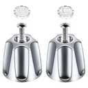 Enhon 2 Piece Shower Knob Replacement, Hot and Cold Faucet Knobs Compatible with Price Pfister Verve Tub Shower, Include 2 Faucet Handles and 2 Screws for Remodeling Trim Kit(Chrome)