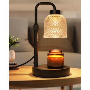 AIFEI Candle Warmer Lamp with Timer, Dimmable Adjustable Height Candle Lamp, Birthday Gifts for Women Mom Sister Friends, House Warming Gifts New Home, Candle Lamp Warmer with 2 Bulbs - CoalBlack