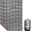 Camping Blanket, Packable Puffy Blanket Down Alternative Blanket Lightweight Windproof Water Resistant for Outdoors,Hiking, Backpacking,Beach,Car,Picnic,Stadium 52x75in (adults, Grey)