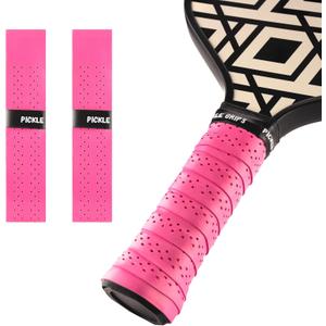 Pickle Grips Pickleball Paddle Grip Tape - Overgrip Grip Wrap for Pickleball Racket - Moisture Wicking Paddle Grip Wrap (2 Pack) (Pink)