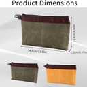 2pcs Tool Pouch, Heavy-Duty Waxing Canvas Tool Bag with Waterproof Zipper Tools Storage Bag for Storing Cable Equipment and Supplies (Yellow, Green)