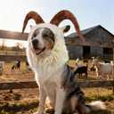 Funny Reindeer Moose Dog Costume - Cute Furry Pet Wig for Halloween & Christmas