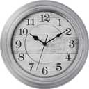 HYLANDA Wall Clock, 12 Inch Kitchen Decorative Wall Clock, Silent Wall Cocks Battery Operated Non Ticking with Large Numbers Easy to Read for Home Bathroom Office(Grey)