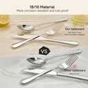 Silverware Set for 12, 60 Piece Heavy Duty 18/10 Stainless Steel Flatware Set, Mirror Polished Cutlery Utensils with Knives Forks & Spoons, Dishwasher Safe - HIKAA