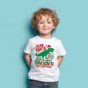 Christmas Shirts for Toddler Boys Girls Kids 2-8 Years, Santa Reindeer Snowman Dinos Truck Short Sleeve Tee