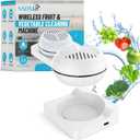 Fruit and Vegetable Washing Machine, Fruit Vegetable Cleaner Device, Portable USB Wireless Veggie Wash with Purification Technology, for Washing Fruits, Vegetables, Rice, Meat (White)