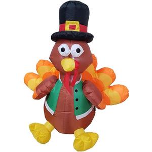 Thanksgiving Inflatables, Luminous Thanksgiving Inflatable Turkey Garden Inflatable Ornaments Blow Up Yard Decoration for Yard Decor Outdoor Lawn Garden, 3 meters