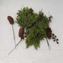 40 Pcs Artificial Pine Branches Pinecone Holly Berry Set, 12.5 Inch Christmas Greenery Picks Foliage Sprigs Fake Cedar Stems for Xmas Vase Filler DIY Crafts Garland Wreath Home Decor (40, Red Berry)