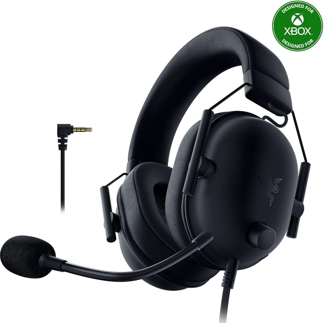 Razer BlackShark V2 X Xbox Gaming Headset: 50mm Drivers - Cardioid Mic - Lightweight - Comfortable, Noise Isolating Earcups - for Xbox Series X, Series S, PS5, PC, Switch via 3.5mm Audio Jack - Black
