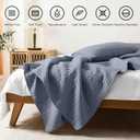 HORIMOTE HOME Quilt Set Queen Size Denim Blue, Classic Geometric Spots Stitched Pattern, Pre-Washed Microfiber Coverlet Ultra Soft Lightweight Quilted Bedspread for All Season, 3 Pieces