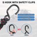 2PCS Kayak Rope Tie Down Ratchet Straps 3/8" 12' Bow and Stern Tie Down Kayak with Safety S Hook Heavy Duty Ratchet Rope Kayaks and Canoe Accessories Black