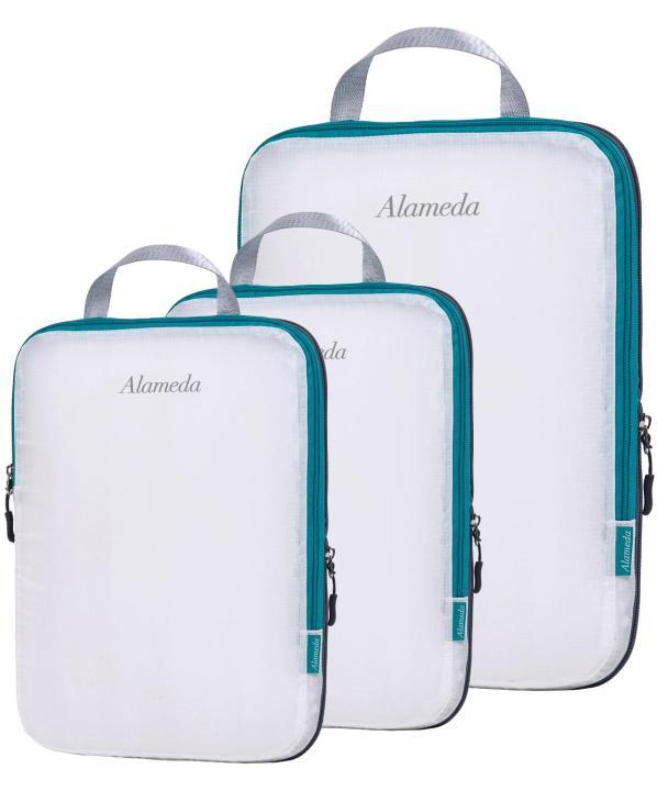 Mesh Compression Packing Cubes Set of 3- White