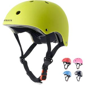 BURSUN Kids Bike Helmet Ventilation & Adjustable Toddler Helmet for Kids Boys Girls Multi-Sport Helmet for Skateboard Roller Skateing Bicycle Scooter blance Bike (Small: 18.9"-21.3" / 2-8 years, GREEN-1)