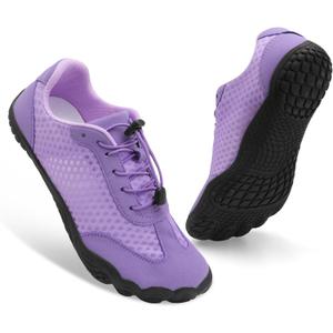 XIHALOOK Wide Toe FiveFingers Shoes for Women Water Hiking Beach Swimming Shoes Zero Drop Barefoot Purple, Size 7.5 Women/6 Men