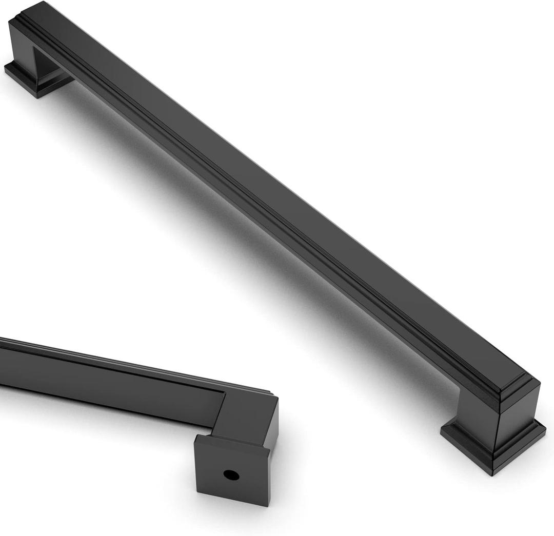 Asidrama 10 Pack 7.5 Inch(192mm) Matte Black Kitchen Cabinet Handles Cabinet Pulls Kitchen Cabinet Hardware for Cupboard Drawer Pulls