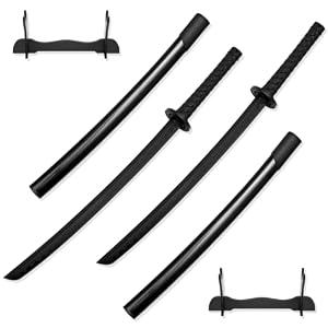 Sonwyoung 2 Pack Katana with Display Stands, Polypropylene Training & Showcase Sword, High Toughness Samurai Replica for Martial Arts, Cosplay Collection Adult Gift Set(33.5 Inch)