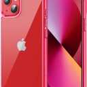 JETech Case for iPhone 13 6.1-Inch, Non-Yellowing Shockproof Phone Bumper Cover, Anti-Scratch Clear Back (Red)