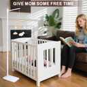 White Floor-Standing Crib Mobile Arm - 65" Baby Mobile Stand for Crib - Mobile Arm for Crib - 100% Beech Wood - Adjustable Mobile Hanger with Anti-Tip Base - Easy Assembly - Modern Nursery Decor