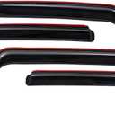 Lightronic Extra Durable Clip-on in-Channel Auto Vent Window Visors, Fits 2007-2017 Jeep Wrangler & 2018 Wrangler JK, Unlimited 4-Door, UV-Protect Rain Guards, Original Wind Deflectors, Smoke, 4-Pcs