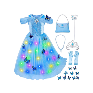 Princess Cinderella Costume for Girls Birthday,Christmas Dress Up For 4-5 Years Old