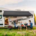 Heavy-Duty RV Awning Fabric Replacement 15ft – Camper Awning Fabric Replacement, 19.5oz Heat-Sealed Vinyl, UV-Resistant, Sunproof, Weatherproof, Universal Outdoor Canopy for RVs, Motorhomes & Trailers