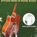 Musbeat Guitar Stand, Acrylic A-Shape Acoustic Guitar Stand with Padded Foam, Instrument Holder Floor for Electric, Bass, Cello, Acoustic Instrument Rack for Home Studio Display (Green-Tree)