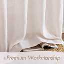 MIULEE Natural White Linen Curtains 63 Inch Length 2 Panels Set for Living Room Bedroom Semi Sheer Light Filtering Farmhouse Rod Pocket Short Soft Thick Linen Textured Window Drapes W42XL63