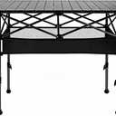 Camping Table 47 in Folding Portable Roll Up Camp Table | Fold Up Lightweight Adjustable Height with Carry Bag Indoor Outdoor for Camping, Picnic, Backyard, BBQ, Patio, Black