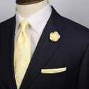 TaecMin Tie Set Ties for Men Paisley Neckties and Pocket Squares Set with Flower Lapel Pins for Weddings