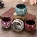 HARFINGTON Chinese Japanese Ceramic Teacups 5.07 Oz Handmade Gong Fu Tea Set Ceramic Glaze-Changed No Handle Small Tea Cup for Mate Tea Coffee Wine Drinks Home and Gifts, Yellow