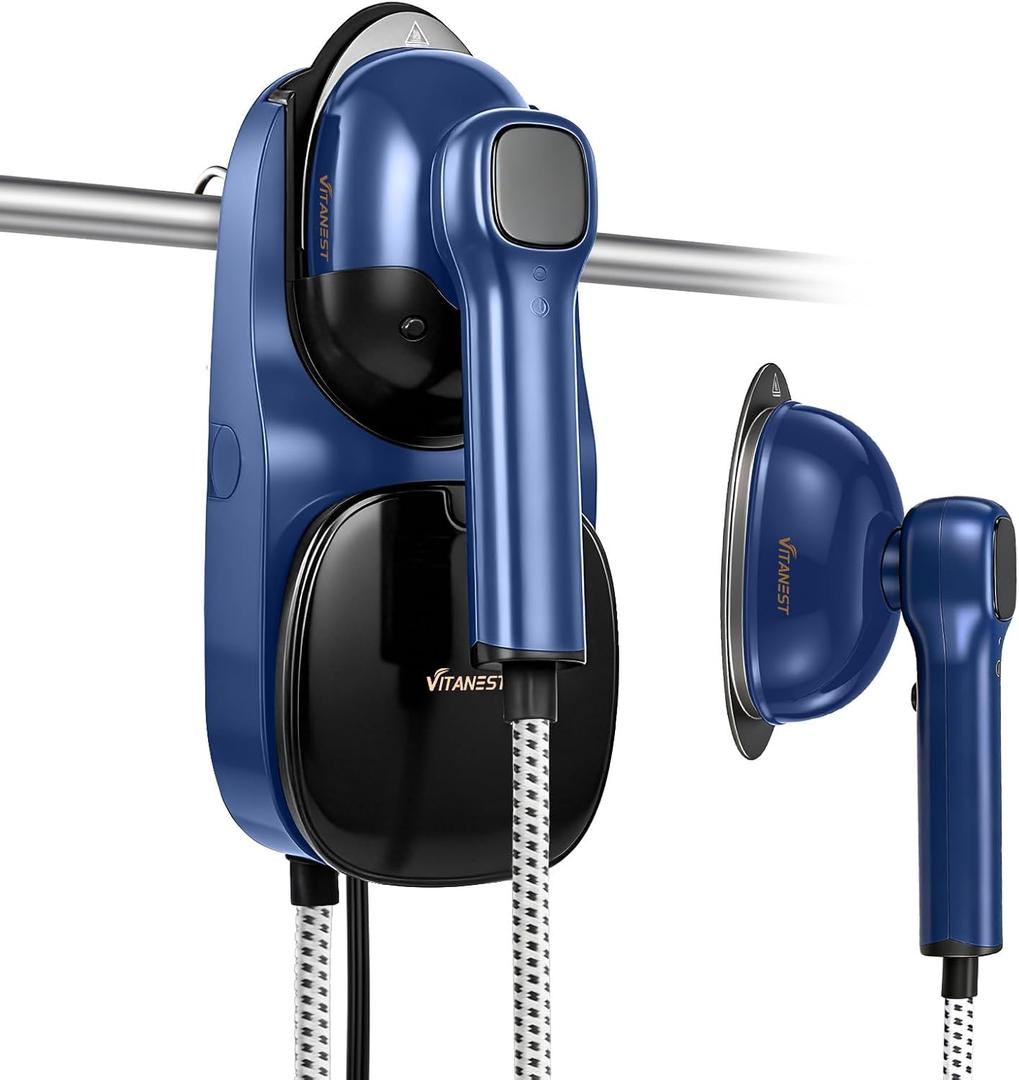 VITANEST Iron Steamer for Clothes, 2-in-1 Steam Iron & Clothes Steamer with Fast Heat-Up, Mini Handheld Garment Steamer for Vertical & Horizontal Ironing, Powerful Steam for Home & Travel (Blue)