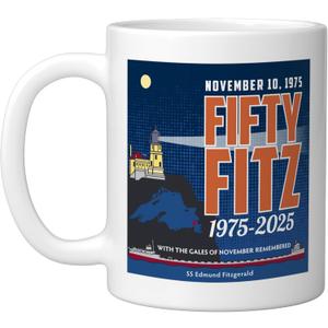 SS Edmund Fitzgerald Lake Superior Iron Ore Ceramic Mug, White (11 Ounces)