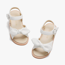 THEE BRON Toddler Girls Wedding Princess Sandals - Comfortable Sparkly Shoes for Festive Dress-Up White 8M/ 16.1 CM