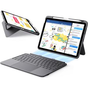 ESR for iPad Air 11 Inch Case with Keyboard M4/M3/M2 (2026/2025/2024) & Air 5th/4th Gen Flex Keyboard Case, Ultra-Light Magnetic Detachable Keyboard, Larger Precision Trackpad, Dark Gray