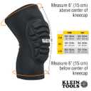 Klein Tools 60492 Knee Pads, Lightweight Padded Knee Sleeves, Breathable Mesh Back, Elastic Cuff with Slip-Resistant Silicone, Black, M/L