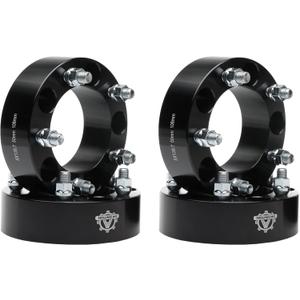 AA Ignition Wheel Spacer Set of 4 Black - 5 Lug 2 inches 50mm Real Forged 5x5.5 - Compatible with Dodge Ram 1500 2012, 2013, 2014, 2015, 2016, 2017, 2018 5x139.7mm, 108mm Bore, M14x1.5 Studs