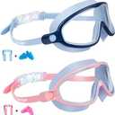 Seago Swim Goggles 2 Pack Anti-Fog Anti-UV Wide View Swimming Goggles for Kids 3-14