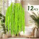 12Pcs 24 Inch Green Natural Dried Amaranthus Hanging Flowers, 100% Pure Preserved, Amaranthus Artificial Flower for Wedding Arch, Floral Garland, Bouquet, Wall Home Decoration